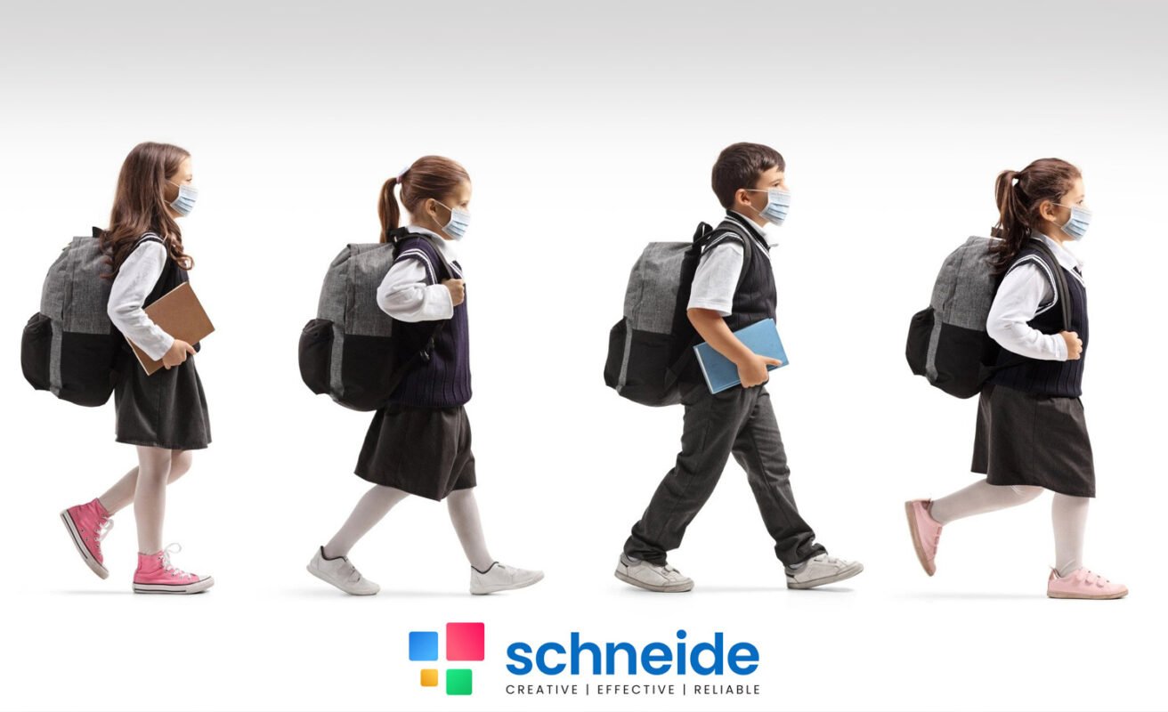 students walking to school