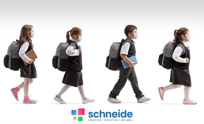 students walking to school